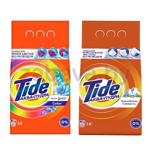 Стиральный порошок Tide, Color с ар. Lenor или «Альпийская свежесть», 3 кг