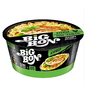 Лапша б/п Big Bon, курица, соус сальса, 85 г