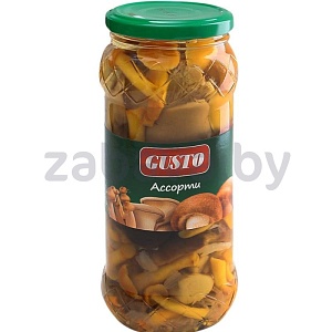 Грибы маринованные Gusto, ассорти, 530 г