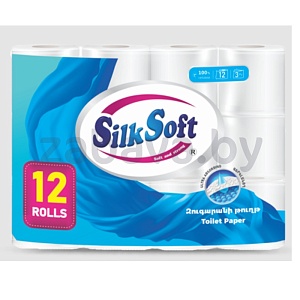 Туалетная бумага Silk Soft, 3 слоя, 12 рул.