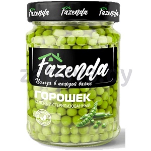 Горошек зеленый консервированный Fazenda, 450 г