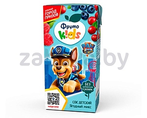 Сок «Фруто Kids», ягодный микс, 200 мл