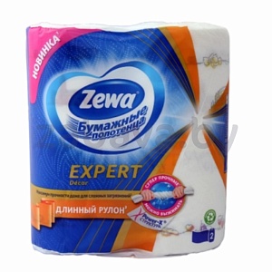 Полотенца бумажные Zewa Expert Decor, длинн. рулон, 2 шт.