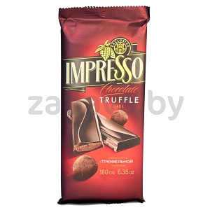 Шоколад темный Impresso, с трюфельн. начинкой, 180 г