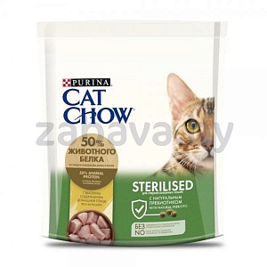 Сухой корм Cat Chow для взрослых стерилизованных кошек и кастрированных котов с высоким содержанием домашней птицы, 400 г