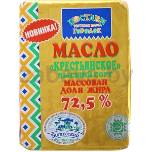 Масло сладкосл. «Поставы-городок», крестьянское, 72,5%, РБ, 180 г