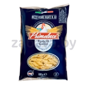 Макароны Primeluci Mezze Penne Rigate № 60, 500 г