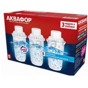 Модуль сменный «Аквафор», B100-5, усиленн. бактерицид. добавки, 3 шт.