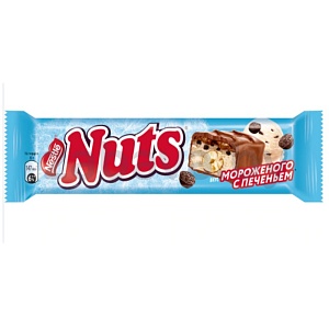Батончик Nuts «Мороженое с печеньем», 60 г