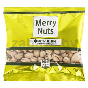 Фисташки Merry Nuts, жар., сол., в скорлупе, 130 г