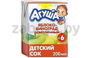 Сок «Агуша» в ассортименте, 200 мл
