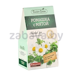 Напиток чайный Doctor Green ромашка с мятой, 20 пак. по 1 г