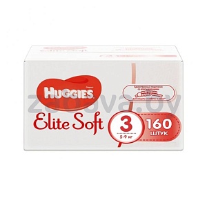 Подгузники Huggies Elite Soft 3, 5–9 кг, 160 шт.