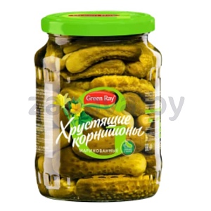 Корнишоны Green Ray, хрустящие, марин., 370 г