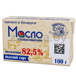Масло «Новогрудские дары», сладкосл., в/с, 82,5%, 100 г