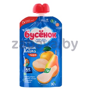 Пюре «Бусенок», яблоко-груша, 90 г