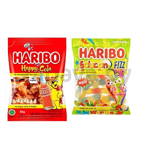 Мармелад жевательный Haribo Happy Cola или Worms, 80/70 г