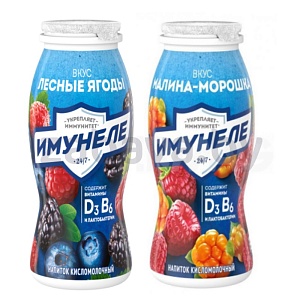 Напиток к/м «Имунеле», 100 г, малина-морошка или лесн. ягоды