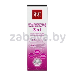 Паста зубная Splat Daily, укрепляющ. отбелив. 3в1, 100 г