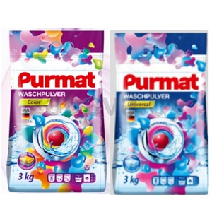 Стиральный порошок Purmat Universal, 3 кг, в ассорт.