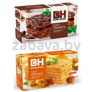 Торт бисквитн. Baker House, медовик или трюфель, 350 г