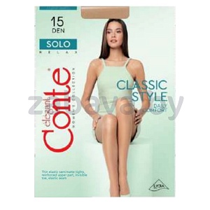 Колготки женские Conte Elegant Solo, 15 ден, размер 5, в ассорт.