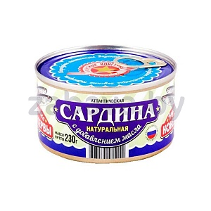 Сардина «Вкусные консервы», натуральная (иваси) с добавлением масла, 230 г