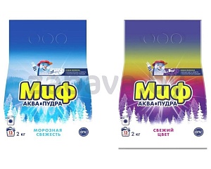 Стиральный порошок «Миф», 2 кг, в ассортименте