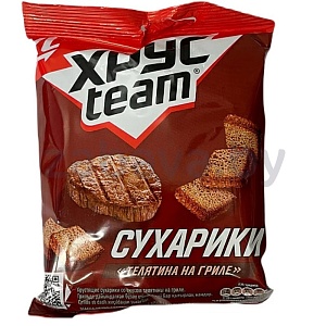 Сухарики «Хрусteam», телятина на гриле, 75 г