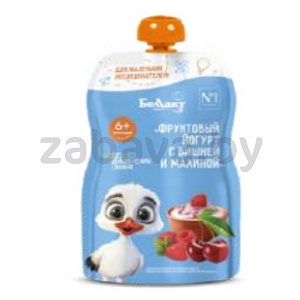 Детский фруктовый йогурт «Беллакт», вишня-малина, 90 г