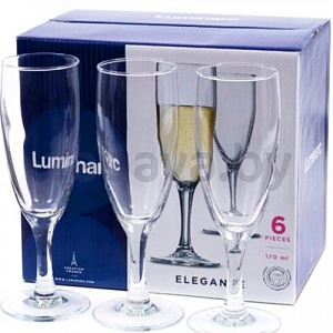 Набор бокалов для шампанского Luminarc Elegance, 6 шт., 170 мл