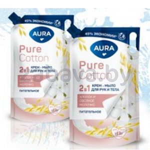 Крем-мыло Aura Pure Cotton, питат., 850 мл