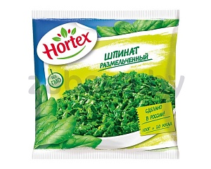 Шпинат измельченный Hortex, быстрозаморож., 400 г