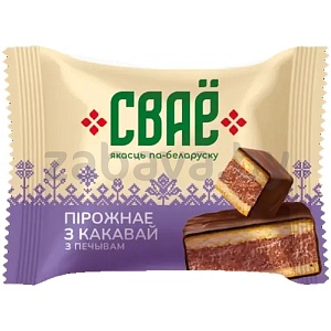 Пирожное творожное «Сваё», печенье и какао, 24%, 75 г