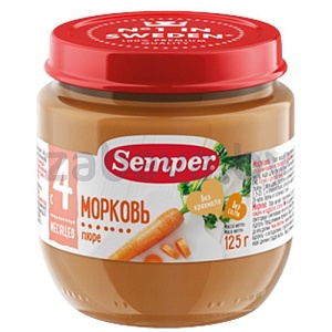 Пюре Semper, морковь, 125 г