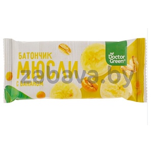 Батончик-мюсли Doctor Green, банан, 50 г