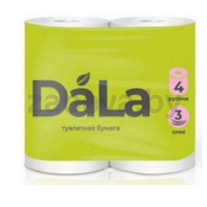 Бумага туалетная Dala, 3 сл., 4 рул.
