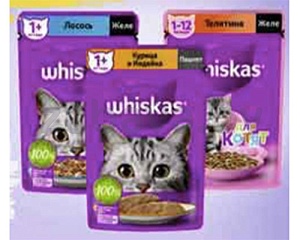 Корм для кошек Whiskas, 75 г, в ассортименте