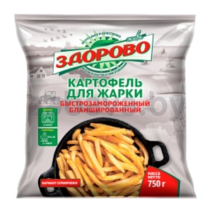 Картофель фри «Живи здорово», для жарки, зам., 750 г