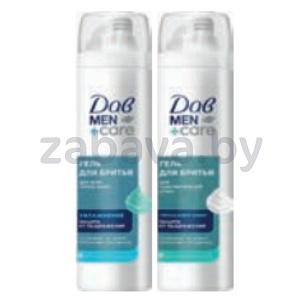 Гель для бритья «Дав» Men+Care, увлажнен. или д/чувствит. кожи, 200 мл