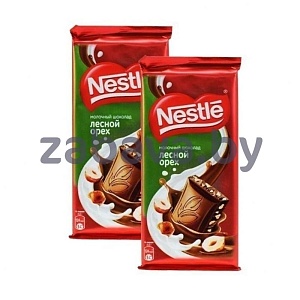 Молочный шоколад Nestle, с лесным орехом, 90 г