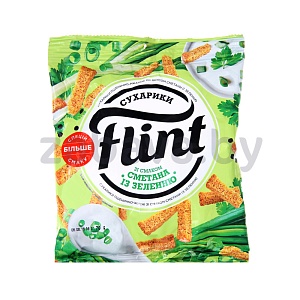 Сухарики Flint, сметана с зеленью/краб, 100 г