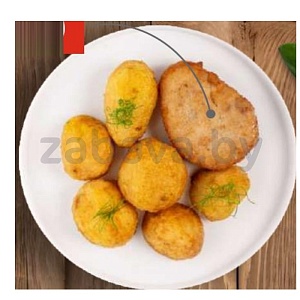 Картофель дольками и котлета рубл. из цыпленка-бройлера, 330 г