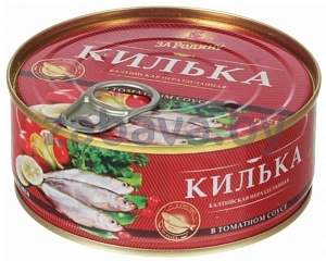 Килька балтийская «За Родину», н/р, в т/с, 240 г