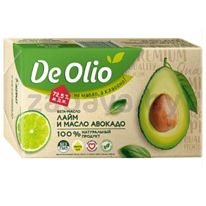 Крем вега-масло De Olio со вкусом лайма и маслом авокадо, 180 г