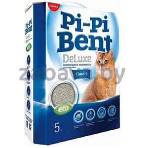 Наполнитель для кошачьего туалета Pi-Pi Bent DeLuxe Clean Cotton, бентонит, 5 кг