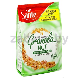 Мюсли хрустящие Sante, гранола с арахисом и арахисовой пастой, 350 г