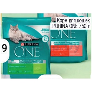 Корм сухой Purina One, 750 г, в ассорт.