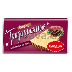 Вафли «Слодыч» «Традиционные», шоколад, 100 г