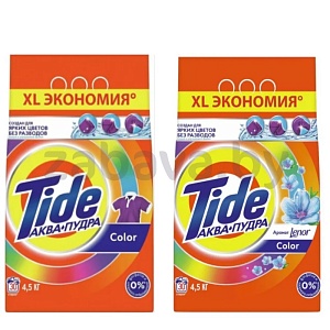 Стиральный порошок Tide, аромат Lenor или Color, 4,5 кг